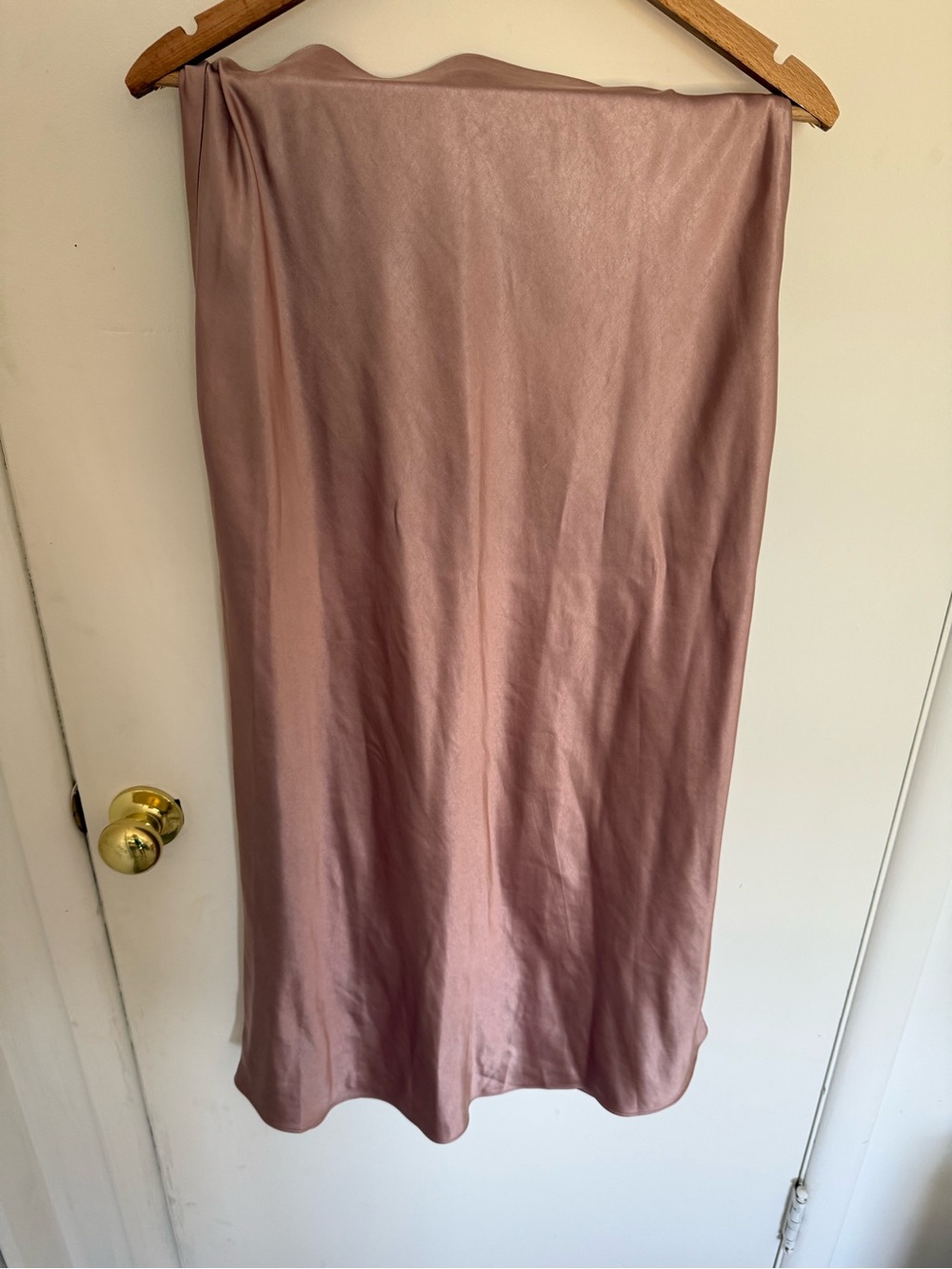Baltic Born Satin Midi Skirt in Dusty Rose